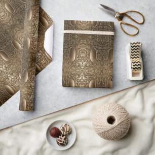Papel De Regalo Moda decorativa Metálica de plata antigua y elegan