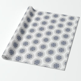 Papel De Regalo Moda del Boho gris azul Snowflake