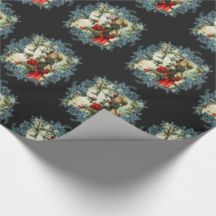 Papel De Regalo Moda del vintage del muñeco de nieve del navidad
