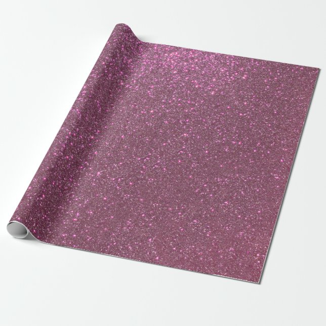 Papel De Regalo Moda Elegante Plum Purple Sparkly Purpurina (Desenrollado)