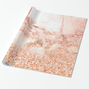 Papel De Regalo Moda Elegante Rosa Ombre Purpurina Mármol