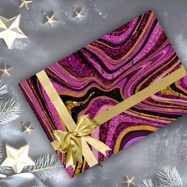 Papel De Regalo Moda Esparkle arte de mármol Purpurina oro rosa (Subido por el creador)