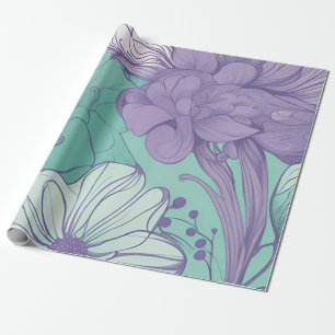 Papel De Regalo Moda floral Mint and Lavender