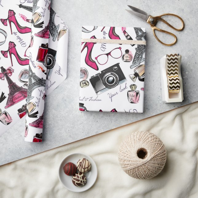 Papel De Regalo Moda Girly Paris Fashion (Artesanía)