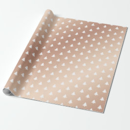 Papel De Regalo Moda Glam moderna Árboles navideños rosados Rosa o