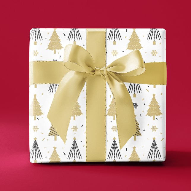 Papel De Regalo Moda Lujo y Oro moderno Árboles navideños (Subido por el creador)