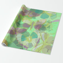 Papel De Regalo Moda Mariposa de Oro Pistachio Violet