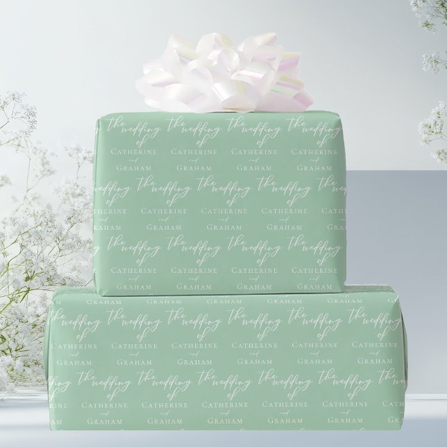 Papel De Regalo Moda Mint Green White Boda personalizado (Subido por el creador)
