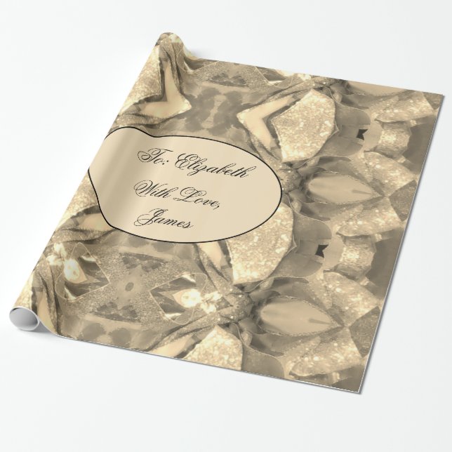 Papel De Regalo Moda moderna elegante Resumen Art Faux Gold Sparkl (Desenrollado)