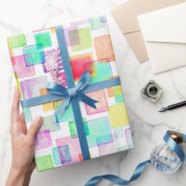 Papel De Regalo Moda moderna geométrica de color de agua pastel