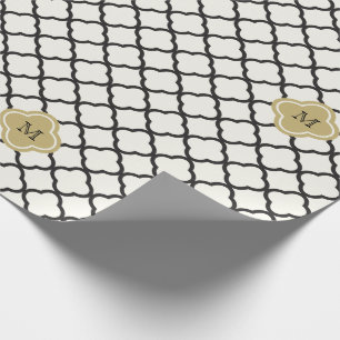 Papel De Regalo Moda Monograma Patrón de quatrefoil Boda Art Deco