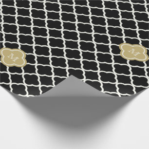 Papel De Regalo Moda Monograma Patrón de quatrefoil Boda Art Deco