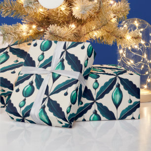 Papel De Regalo Moda Navidades de lujo Decoraciones de color azul