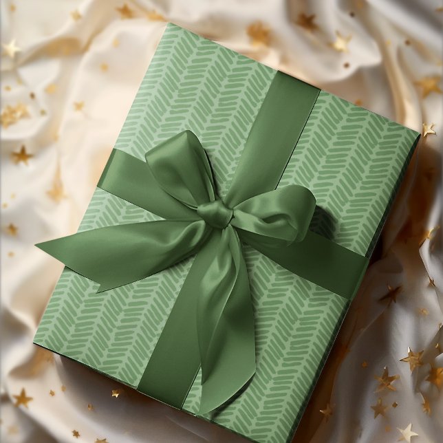 Papel De Regalo Moda Oscuro Sage Light Forest Green Stried Zigzag (Subido por el creador)