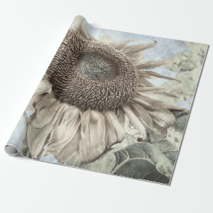 Papel De Regalo Moda Pastel amarillo girasol gigante Antigüedad v