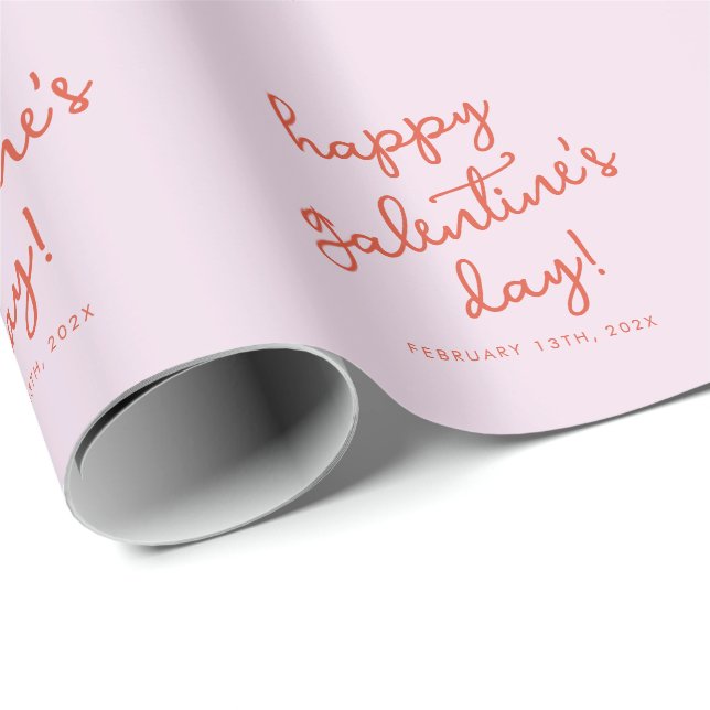 Papel De Regalo Moda Pastel Purple Happy Galentines Day Script (Esquina del rollo)