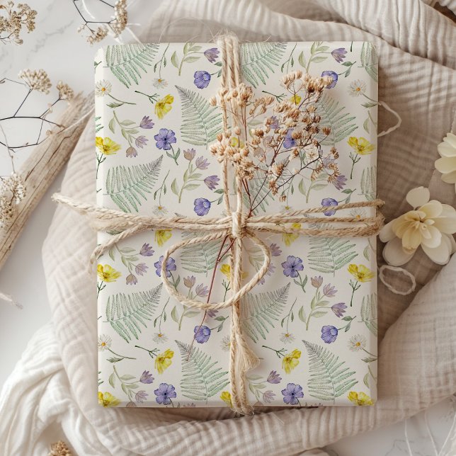 Papel De Regalo Moda Patrón de acuarela de flores silvestres moder (Subido por el creador)