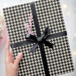 Papel De Regalo Moda Patrón de gallo negro fuera de blanco cumplea