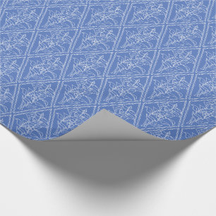 Papel De Regalo Moda Periwinkle Blue Floral Diamond Pattern