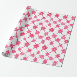 Papel De Regalo Moda Preppy Flores rosadas Ditsy