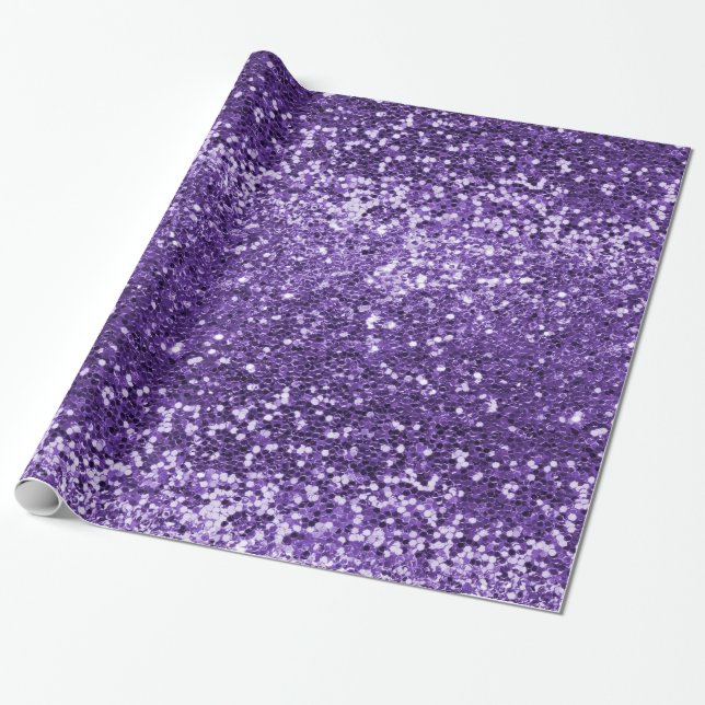 Papel De Regalo Moda Purple Purpurina Sparkle Luxury (Desenrollado)