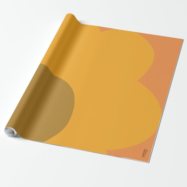 Papel De Regalo Moda Resumen Naranja Flor (Desenrollado)