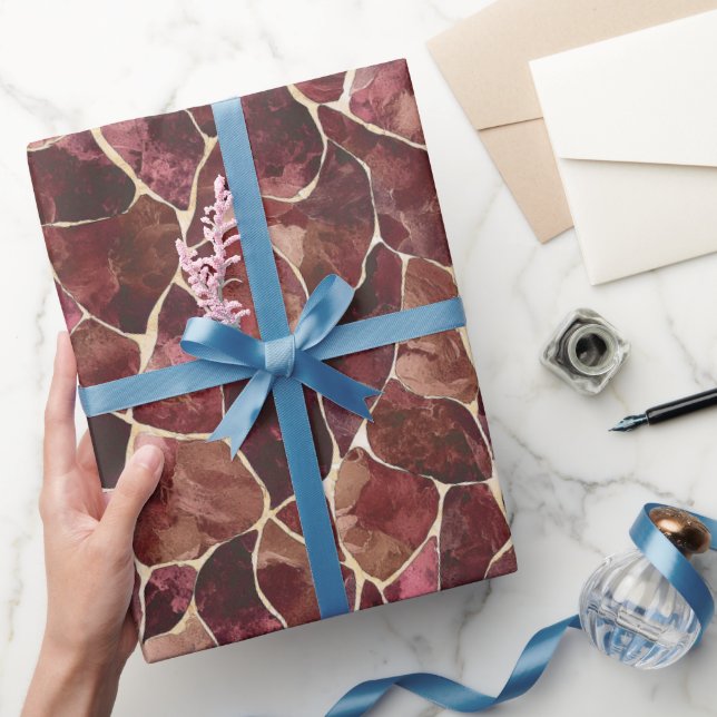 Papel De Regalo Moda Roja Borgoña Resumen ducha de novia (Regalar)