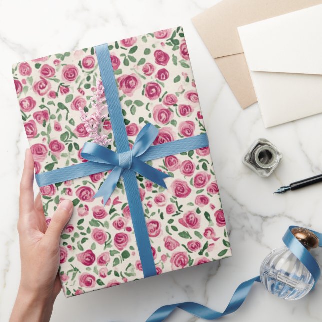 Papel De Regalo Moda romántica rosa Roses floral (Regalar)