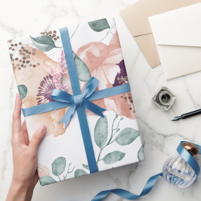 Papel De Regalo Moda Rubor Floral Boda (Regalar)