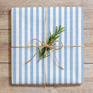 Papel De Regalo Moda simple Aspecto de línea patrón rayado Azul Bl
