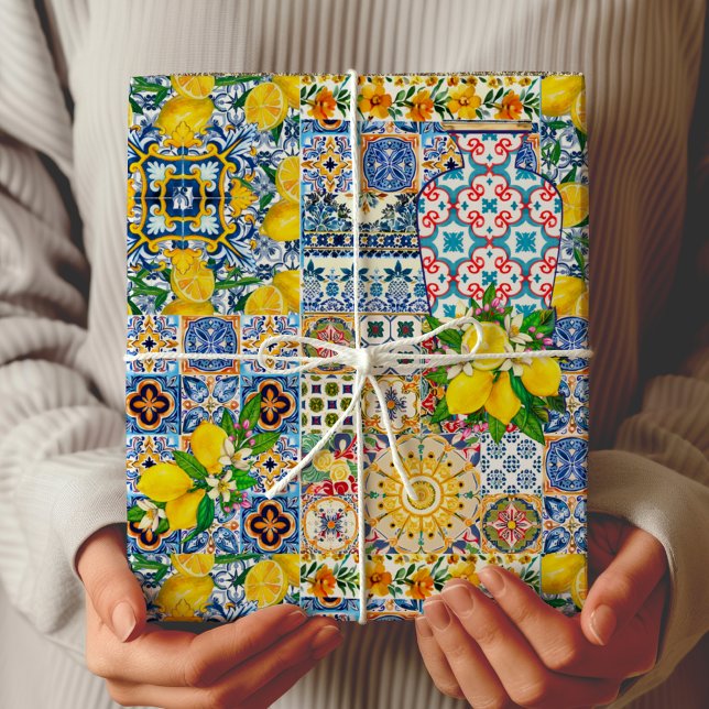 Papel De Regalo Moda Vase Baldosas naranjas mediterráneas (Subido por el creador)