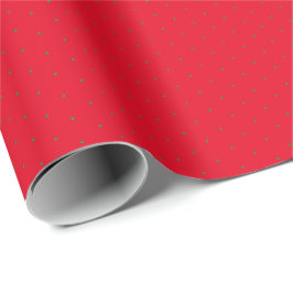 Papel De Regalo Moda verde rojo diminuto polka puntos Navidades de