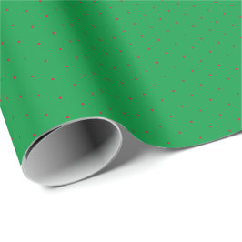 Papel De Regalo Moda verde rojo diminuto polka puntos Navidades de