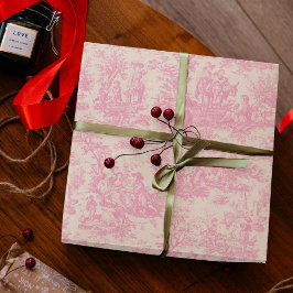 Papel De Regalo Moda vintage bebé rosa toile de jouy impreso