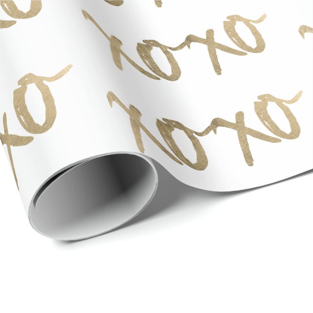 Papel De Regalo Moda XOXO Gold Brushstoke Fashion (Esquina del rollo)
