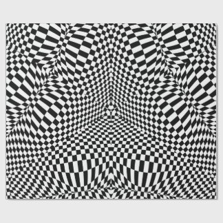 Papel De Regalo Modelo a cuadros blanco y negro abstracto