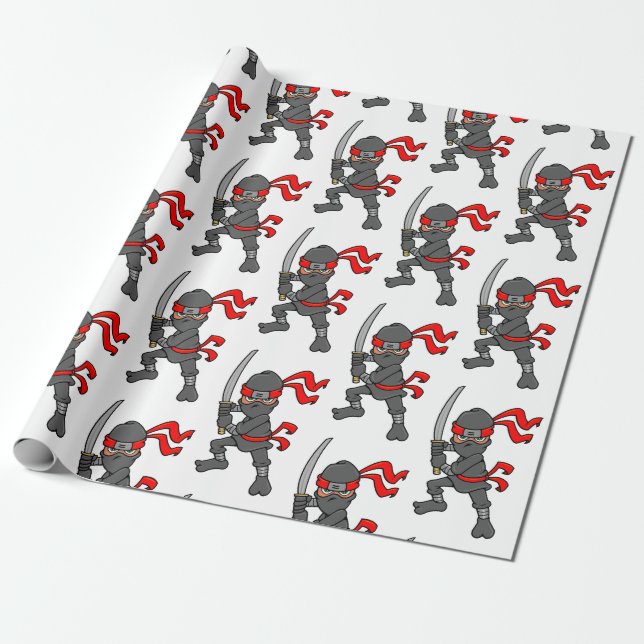 Papel De Regalo Modelo adaptable de Ninja (Desenrollado)