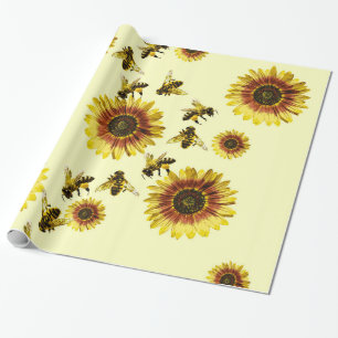 Papel De Regalo Modelo amarillo del verano de los girasoles y de
