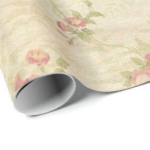 Papel De Regalo Modelo apenado de la tela de los rosas del vintage