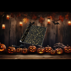 Papel De Regalo Modelo asustadizo de la calabaza de Halloween