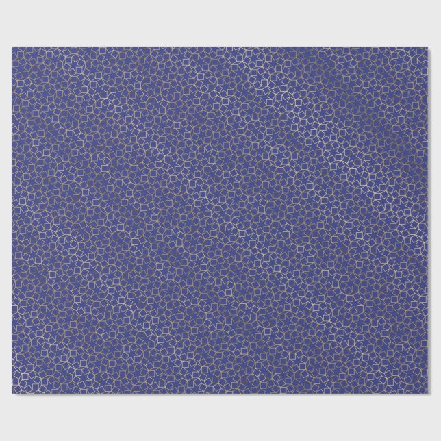 Papel De Regalo Modelo azul de medianoche del Arabesque de la (Superficie plana)