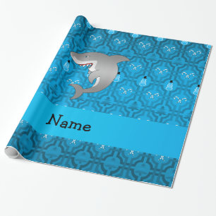 Papel De Regalo Modelo azul del enrejado del muñeco de nieve del