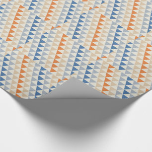 Papel De Regalo Modelo azul del triángulo del naranja que pone en