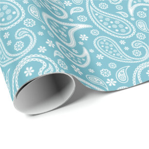 Papel De Regalo Modelo azul moderno de Paisley