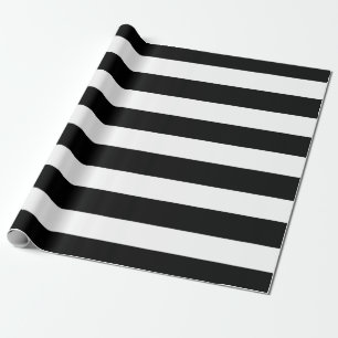 Papel De Regalo Modelo blanco negro moderno de las rayas