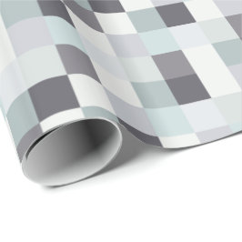 Papel De Regalo Modelo blanco y gris de Pixelated