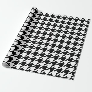 Papel De Regalo Modelo blanco y negro de Houndstooth