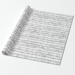 Papel De Regalo Modelo blanco y negro de la partitura