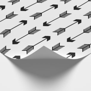Papel De Regalo Modelo blanco y negro de las flechas