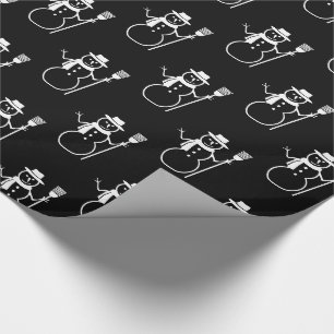 Papel De Regalo Modelo blanco y negro lindo divertido del muñeco